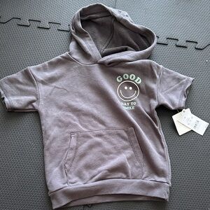 Grayson Mini  Kids Gray Hoodie with Smile Print NWT